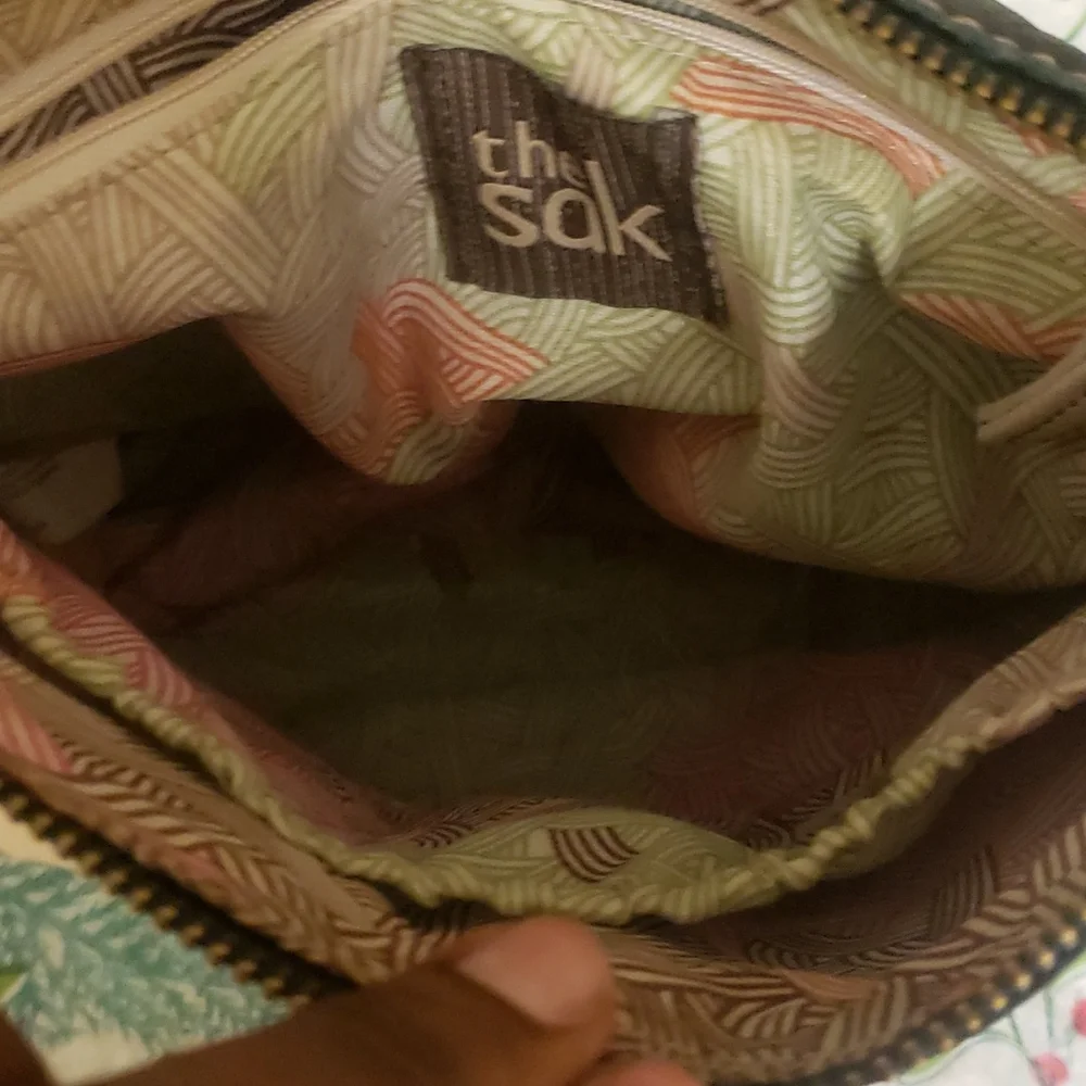 SALE!!! The Sak Beige and Black Crossbody Bag - Picture 6 of 6